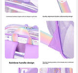 Teenagers Girls Printed Transparent Backpack PVC Cute Book Bags