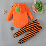 Infant Baby Girl Boy Halloween Party Pumpkin Hooded 3 Pcs Set