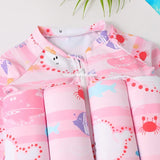 Kid Baby Girl Boy Buoyancy One-piece Floating Guards Cartoon Swimsuit