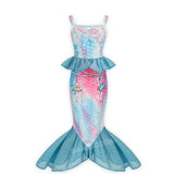 Kid Girl Princess Mermaid Carnival Ariel Cosplay Dress for Halloween Party Ball