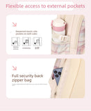 Girls Primary Middle School Cute Plaid Schoolbags Lightweight Waterproof Backpack