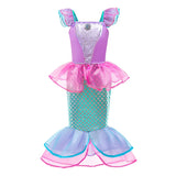 Kid Girl Party Fishtail Mermaid Princess Dresses Cosplay Halloween Merman Dress