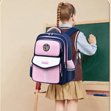 British Primary Students Backpack Large Capacity Lightweight Waterproof Book Bag