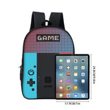 16.5In Kid Games Console Backpack 2D Flat Cartoon Schoolbag