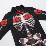 Skeleton Jumpsuit For Girls Halloween Cosplay Costume Ghost Bride Gothic Bodysuit Party Kids Vestidos Clothes