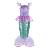 Kid Girl Little Mermaid Ariel Princess Carnival Summer Purple Dress