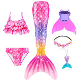 Kid Girl Ariel Mermaid Swimsuit Bikini Summer Bathing Suit Multiple Pcs