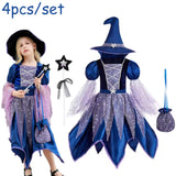 1-12Y Kid Baby Girl Halloween Party Witch Carnival Witch Costume