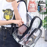 Backpack Waterproof Transparent  Large Capacity Solid Clear School Bag