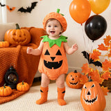 1-10T Kid Baby Boy Girl Halloween Cute Pumpkin Embroidery Party Costume Set