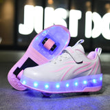 Kid Girl Boys Led Light Roller USB Charging Skate Shoes