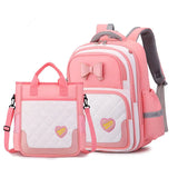 2 Pcs/Set Teenage Girls Large capacity Bow Schoolbags Nylon Contrasting Backpack