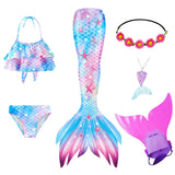 Kid Girl Ariel Mermaid For Swimming Costumes Cosplay Swimsuit