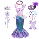 Kid Girl Mermaid Ariel Cosplay Halloween Princess Party Carnival Fancy Dress