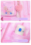 3Pcs/Set Student Girls Backpack Cute Princess Large Capacity Schoolbag