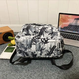 Nylon Graffiti School Bag Lightweight Large Capacity Backpack