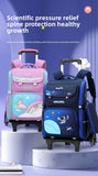 Kid Girl Butterfly Roller Wheeled Backpack Large Capacity Space Schoolbags