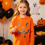 1-7T Kid Baby Toddler Halloween Long Sleeve Pumpkin  Cotton T-Shirt Tops