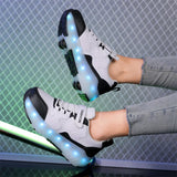 Kid Boy Girl Led Sneakers USB Charging Luminous Sport Roller Shoes