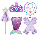Kid Girl Mermaid Ariel Cosplay Halloween Princess Party Carnival Fancy Dress