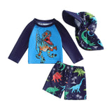 Toddler Boy Swimsuit Long Sleeve Shark Print Rash Guard Bathing  Swimwear