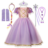 2-10T Kid Girl Princess Gown Halloween Birthday Christmas Party Dress With Acc