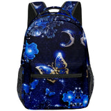 Student Trendy Popular 3D Print Oxford Funny Butterfly Bookbag Notebook Backpacks