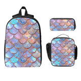 Student Boys Girls Mermaid Fish Scale Backpack School Bag