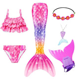 Kid Girl Ariel Mermaid For Swimming Costumes Cosplay Swimsuit