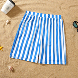 Family Matching Summer Striped Swimsuit One-Piece Beach Bikini