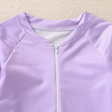 Kid Girls Swimsuits Fish Scale Pattern Long Sleeve Beachwear