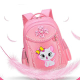 Kid Girl Kindergarten Backpack Pink Cute Cat Waterproof Schoolbag