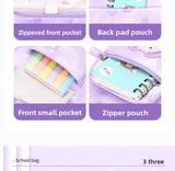 3Pcs Kid Girl School Backpack Large Capacity Cartoon School Bag