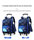 Kid Girl Butterfly Roller Wheeled Backpack Large Capacity Space Schoolbags