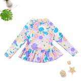 3 Pcs/set Kid Girl Summer Swimwear Sun-Protective Quick-Drying Long Sleeve Swimsuit