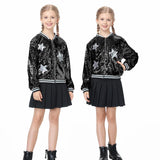 4-14Y Kid Girls Sequin Jacket Bomber Spring Fall Coats
