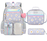 3pcs/se School Student Kid Girls Backpack Waterproof Cute Chrysanthemum Schoolbag