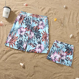 Family Matching Mom Daughter Swimwear Floral Pattern Ruffle One-Piece Swimsuit