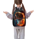 Kid Basketball Square Front Pocket Backpack Cartoon SchoolBags