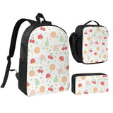 3 Pcs/Set Fruit Pattern Backpack Student Girls Bookbag