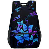 Student Trendy Popular 3D Print Oxford Funny Butterfly Bookbag Notebook Backpacks