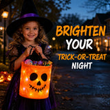 Halloween Luminous Pumpkin Candy Bucket Hand-Held LED Fabric Candy Bag