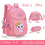 Kid Girl Kindergarten Backpack Pink Cute Cat Waterproof Schoolbag