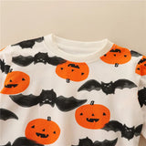 2-7Y  Halloween Kids Girl Boy Cotton Pumpkin Sweatshirt