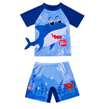 Kid Baby Boy Split Swimsuit Short Sleeve Quick-drying Swimwear