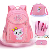 Kid Girl Kindergarten Backpack Pink Cute Cat Waterproof Schoolbag