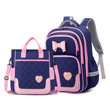 2 Pcs/Set Teenage Girls Large capacity Bow Schoolbags Nylon Contrasting Backpack