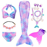 Kid Girl Fantasy Mermaid Tails Swimming Party Cosplay Costumes Mermaid Swimsuit
