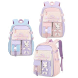 Kid Girl Rabbit Backpack Oxford Multiple Pockets Large Capacity School Bag