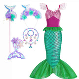 Kid Girl Little Mermaid Ariel Princess Carnival Summer Purple Dress